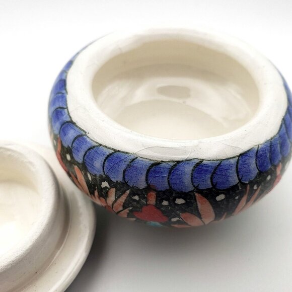 Vtg Sirga Avanos Ceramic Lidded Mini Trinket Box Hand Painted Signed Turkish EUC - Picture 9 of 9